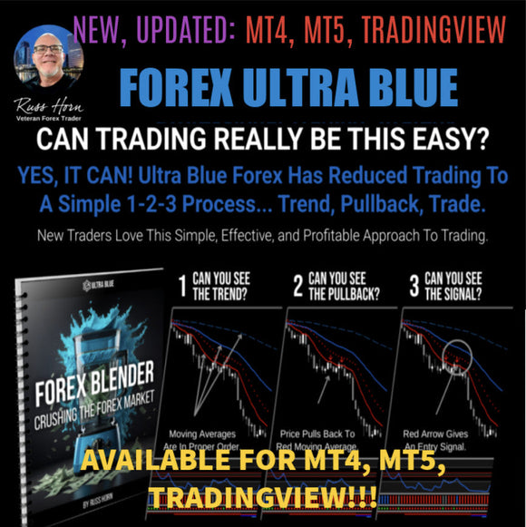 NEW: Ultra Blue Forex System for MT4, MT5 & TradingView by Russ Horn + TRADE MANAGER & EA